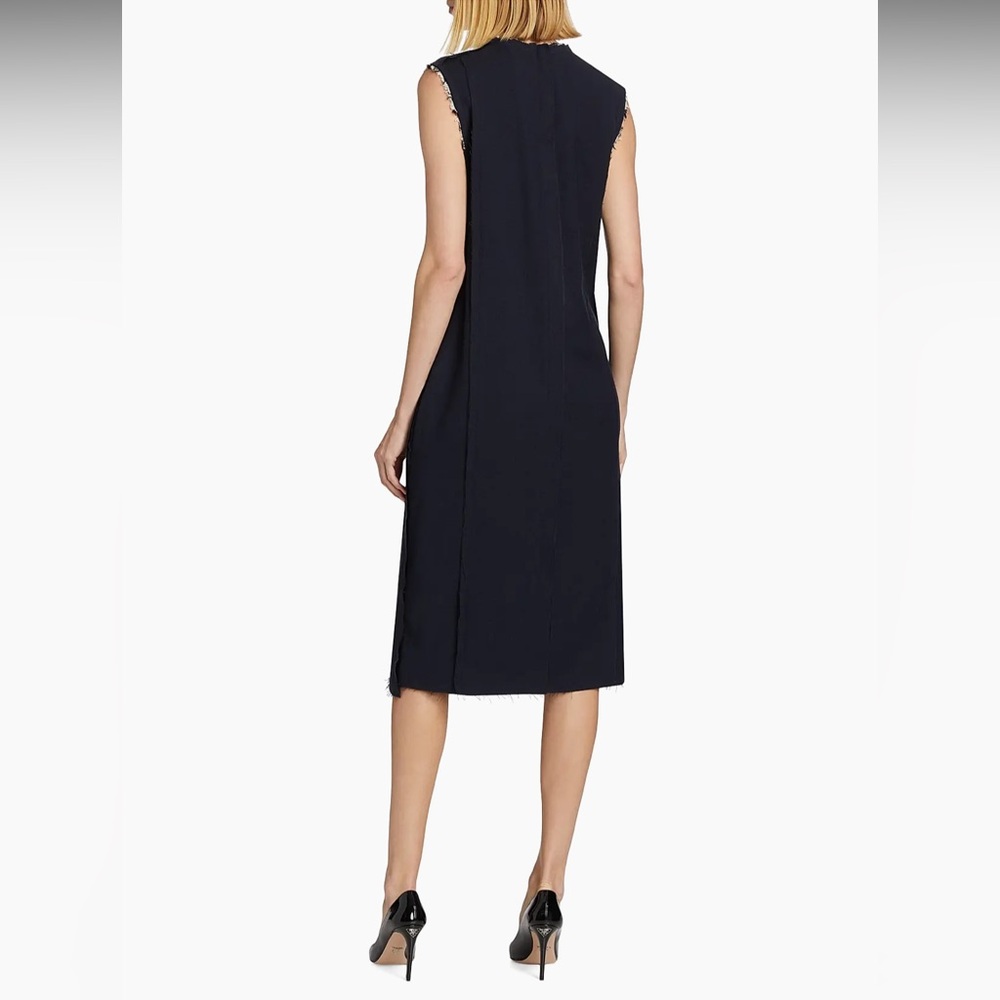 JASON WU COLLECTION•Floral Bead Sequined Midi Shift Dress•Navy•Sz 6 - Picture 5 of 12